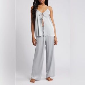 Open Edit tie front satin pajamas (XL)